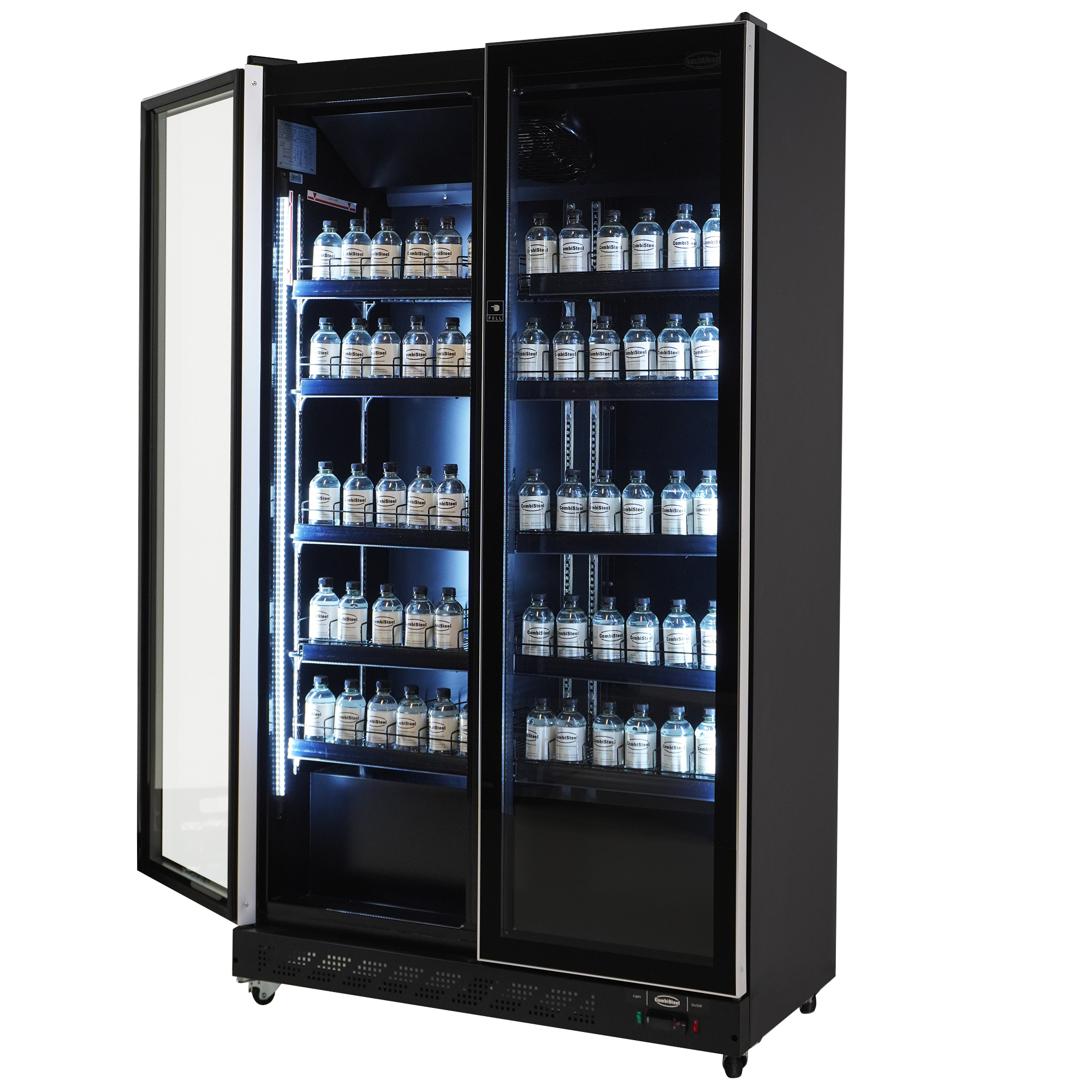 RÉFRIGÉRATEUR 2 PORTES EN VERRE NOIR COMBISTEEL 7526.0010