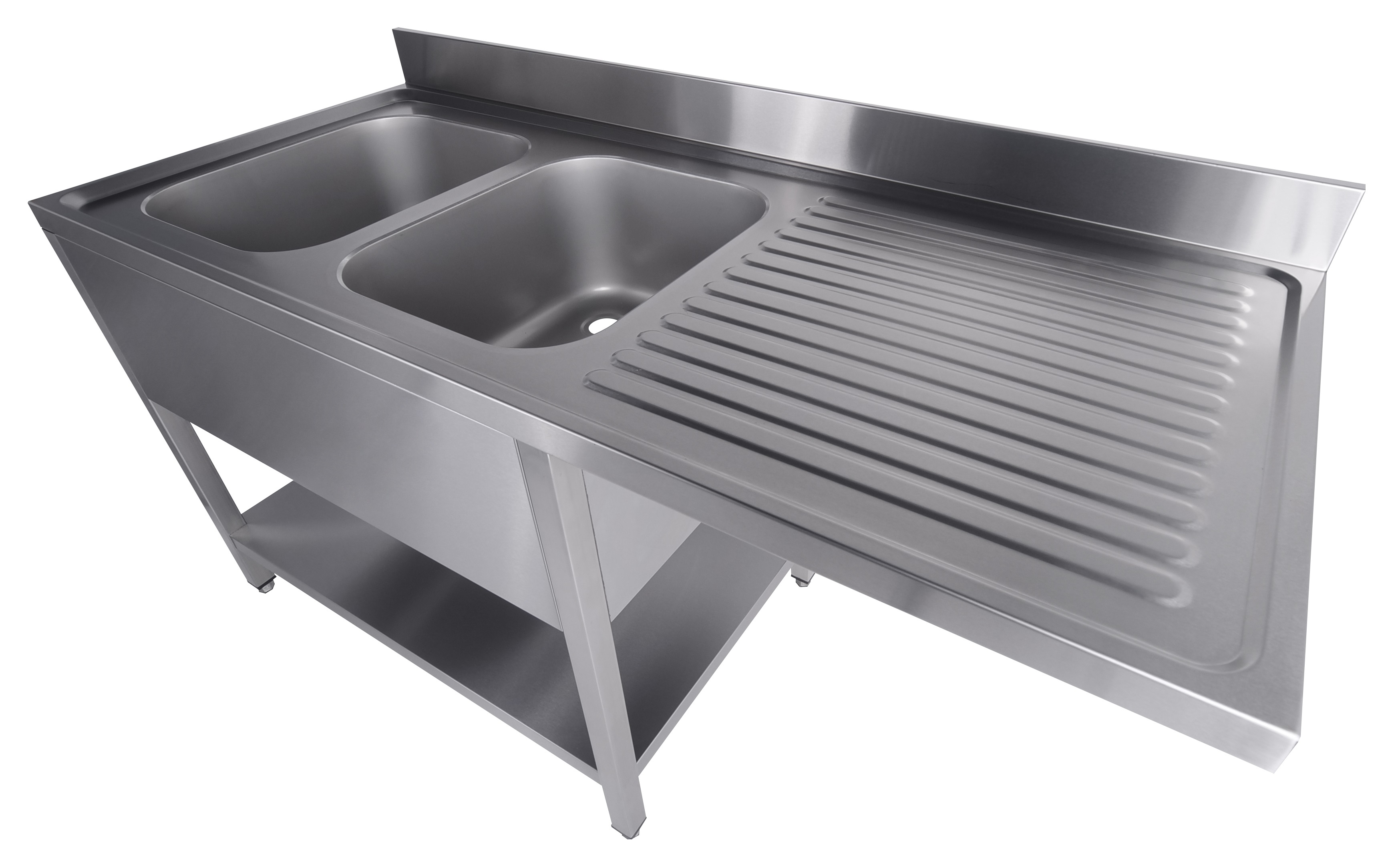 700 BLOC-ÉVIER ÉTAGÈRE LAVE-VAISSELLE DÉMONTABLE 2 À GAUCHE 1600 COMBISTEEL 7333.1420