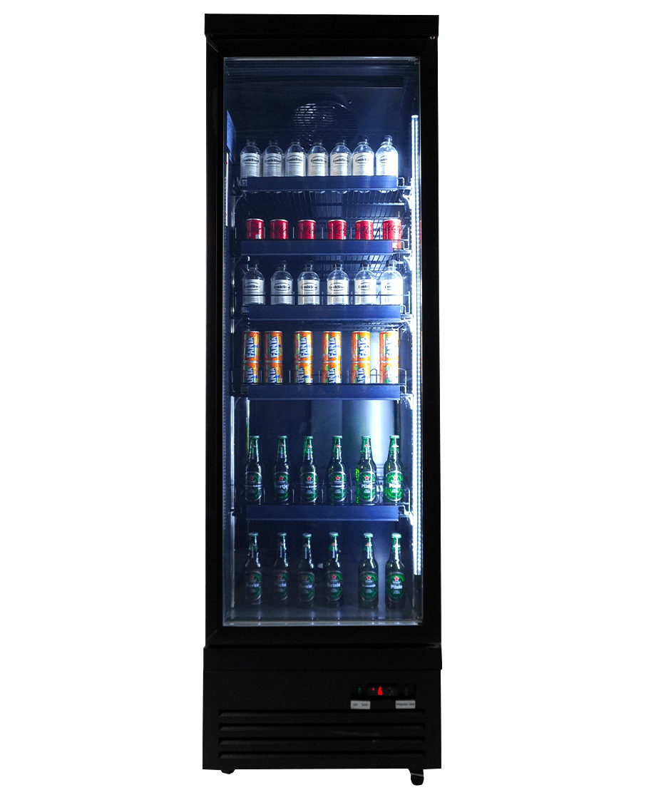 RÉFRIGÉRATEUR 1 PORTE EN VERRE NOIR CEB-500R BL COMBISTEEL 7526.0100