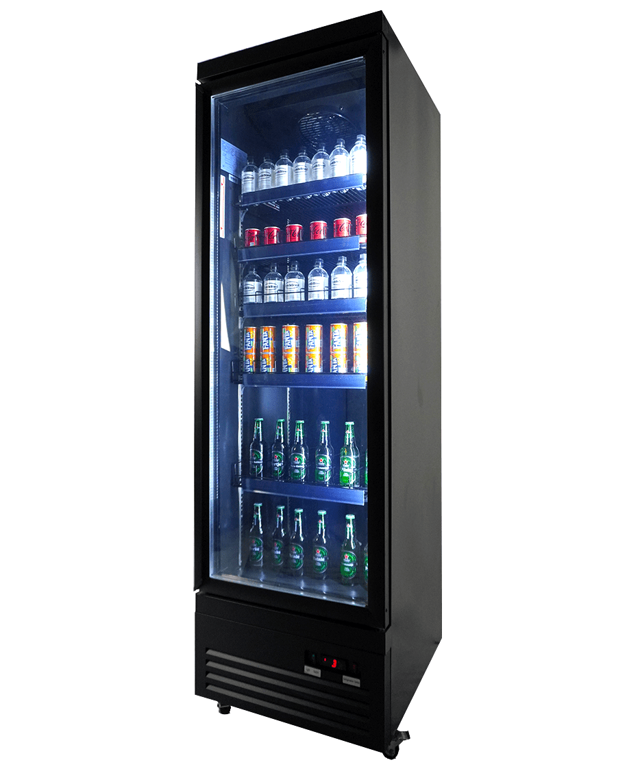 RÉFRIGÉRATEUR 1 PORTE EN VERRE NOIR CEB-500R BL COMBISTEEL 7526.0100