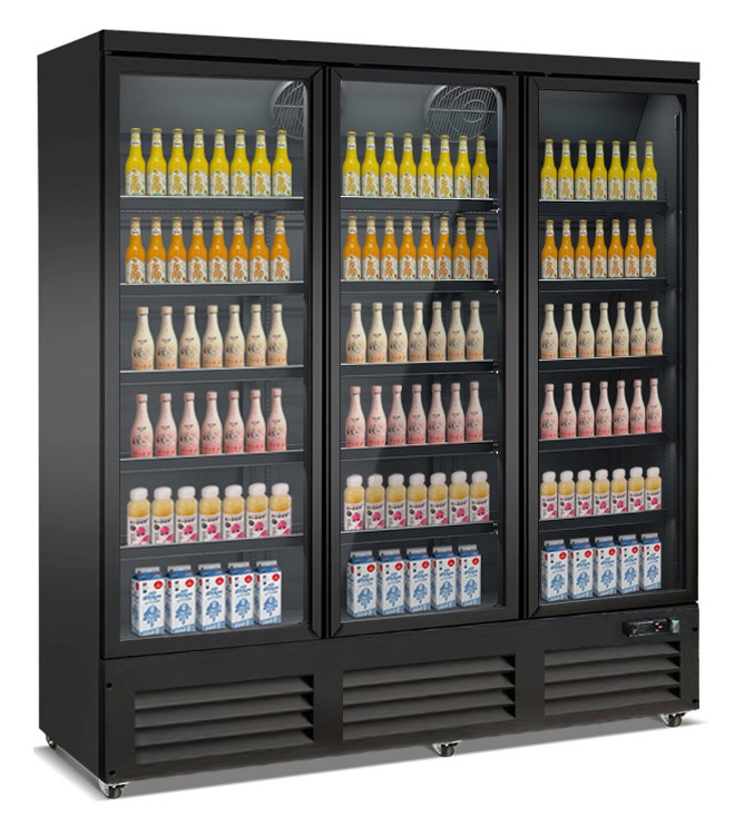 RÉFRIGÉRATEUR 3 PORTES EN VERRE NOIR CEB-1600R BL COMBISTEEL 7526.0110