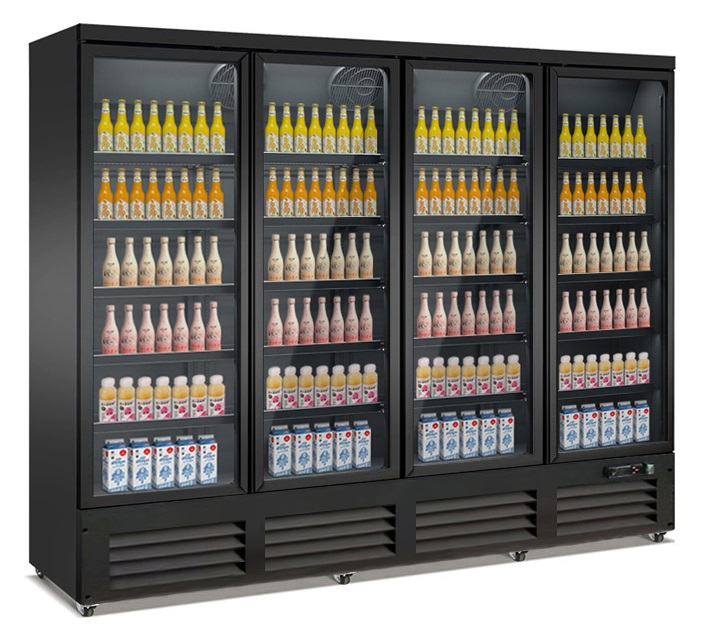 RÉFRIGÉRATEUR 4 PORTES EN VERRE NOIR CEB-2000R BL   *TRANSPORT SUR DEMANDE* COMBISTEEL 7526.0115