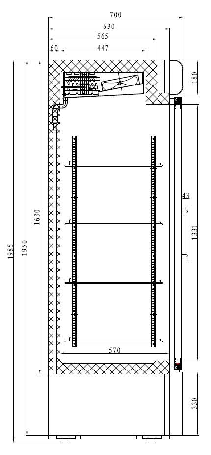 CONGÉLATEUR 2 PORTES EN VERRE COMBISTEEL 7450.0159