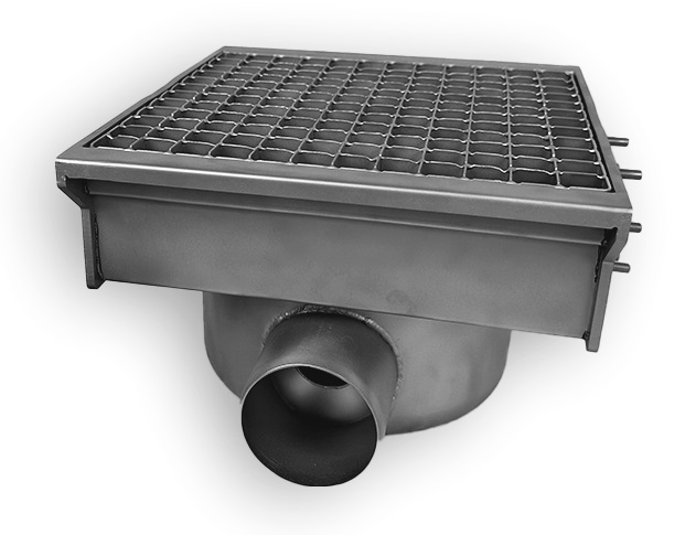 DRAIN INOX 300X265 AVEC 2 SORTIES POUR GOUTTIÈRE À FENTE COMBISTEEL 7107.0025