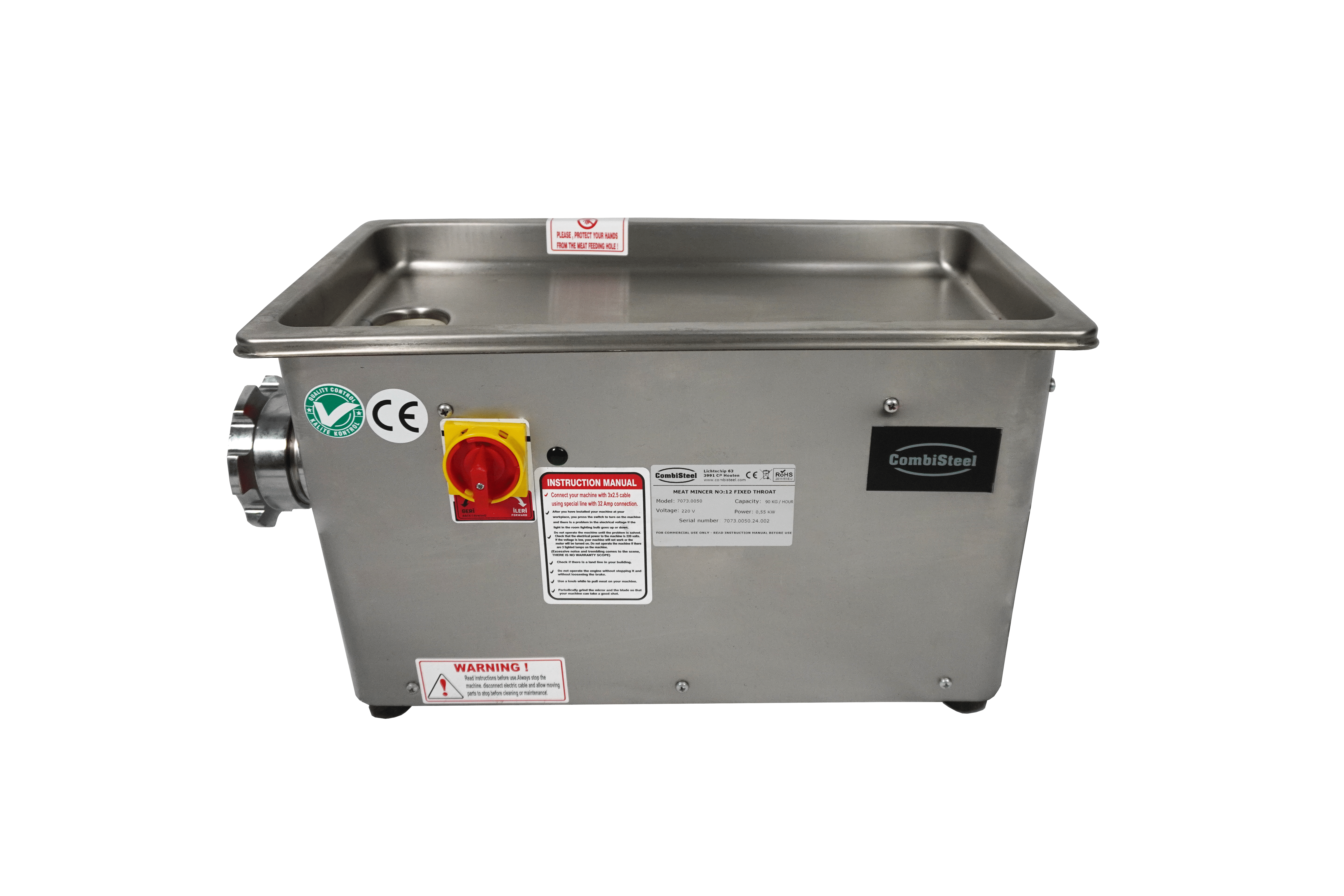 HACHOIR 12 - 90KG/H 230V - AVEC TÊTE FIXE COMBISTEEL 7073.0050