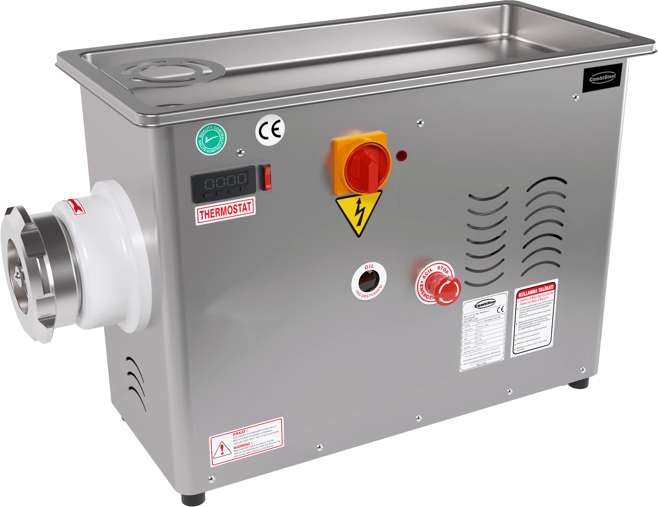 HACHOIR 32 - 750KG/H 400V - AVEC TÊTE FIXE RÉFRIGÉRÉE COMBISTEEL 7073.0105