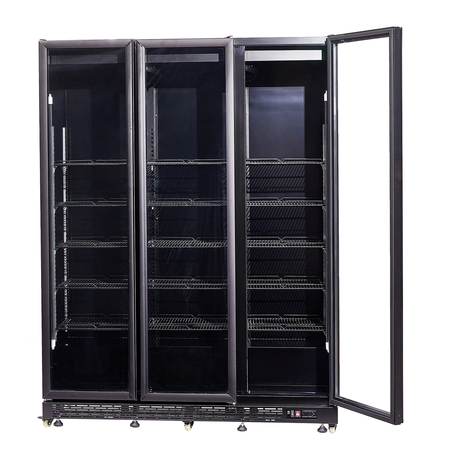 RÉFRIGÉRATEUR 3 PORTES EN VERRE NOIR NAP-1200  *TRANSPORT SUR DEMANDE* COMBISTEEL 7455.1920