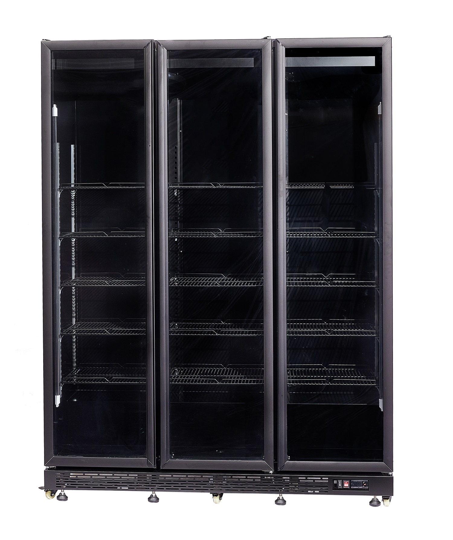 RÉFRIGÉRATEUR 3 PORTES EN VERRE NOIR NAP-1200 HT - AVEC PORTE CHAUFFANTE COMBISTEEL 7455.1925