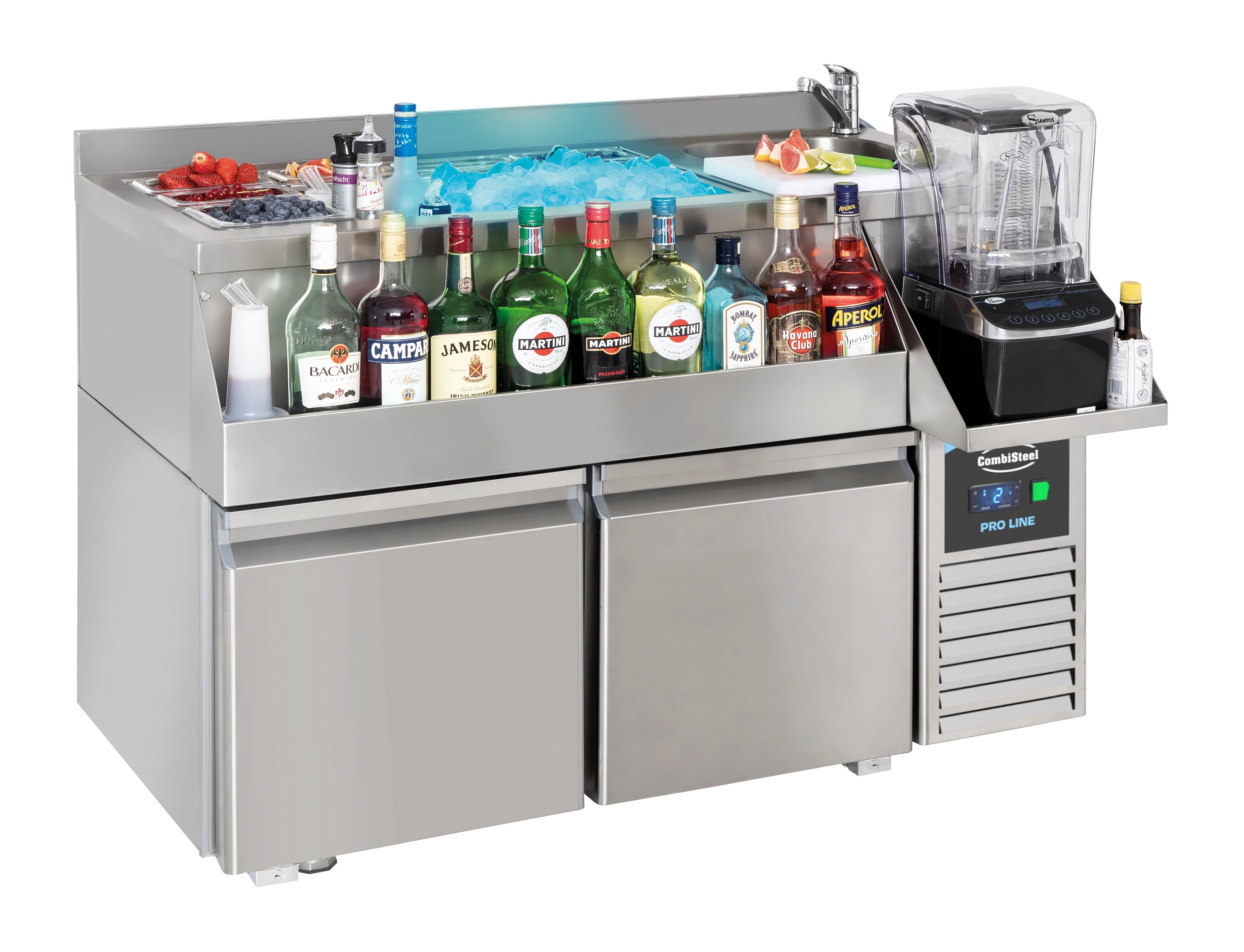 TABLE RÉFRIGÉRÉE 2 PORTES AVEC BAR À COCKTAILS COMBISTEEL 7489.6000