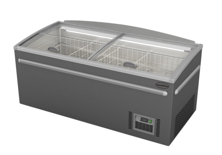 CONGÉLATEUR BAHUT GRIS POUR SUPERMARCHÉ TÊTE DE GONDOLE DÉGIVRAGE AUTOMATIQUE COMBISTEEL 7455.2660