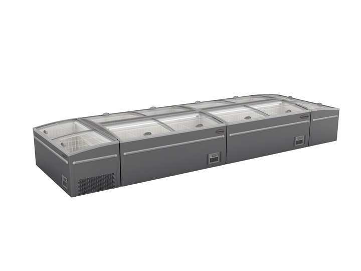 CONGÉLATEUR BAHUT GRIS POUR SUPERMARCHÉ TÊTE DE GONDOLE DÉGIVRAGE AUTOMATIQUE COMBISTEEL 7455.2660
