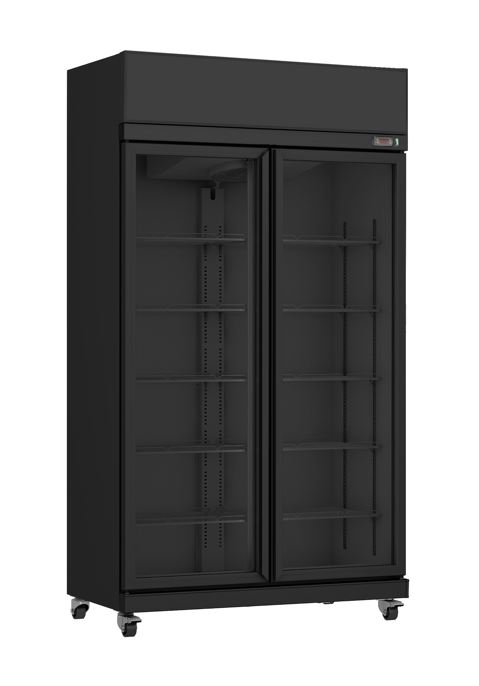 RÉFRIGÉRATEUR 2 PORTES EN VERRE NOIR IRM-770 BL COMBISTEEL 7455.3150