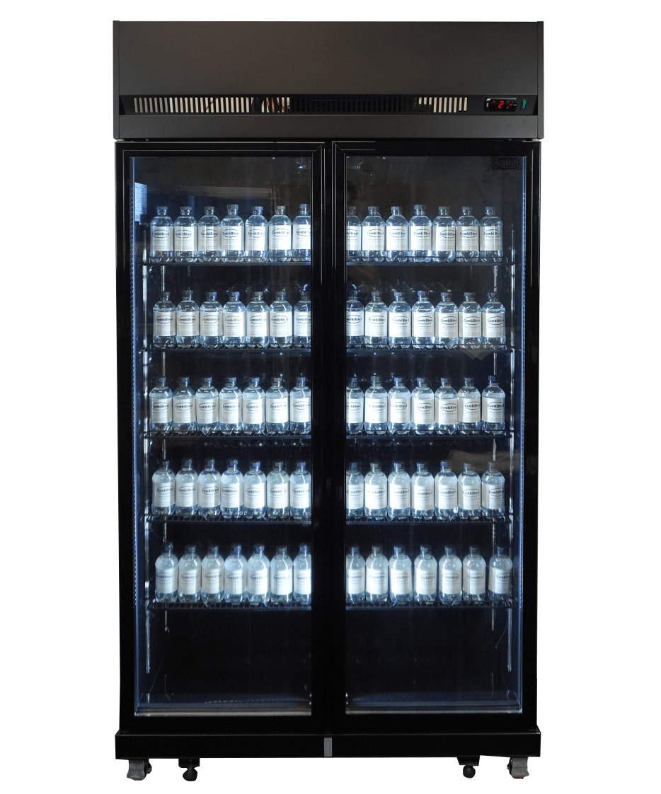 RÉFRIGÉRATEUR 2 PORTES EN VERRE NOIR IRM-770 BL COMBISTEEL 7455.3150