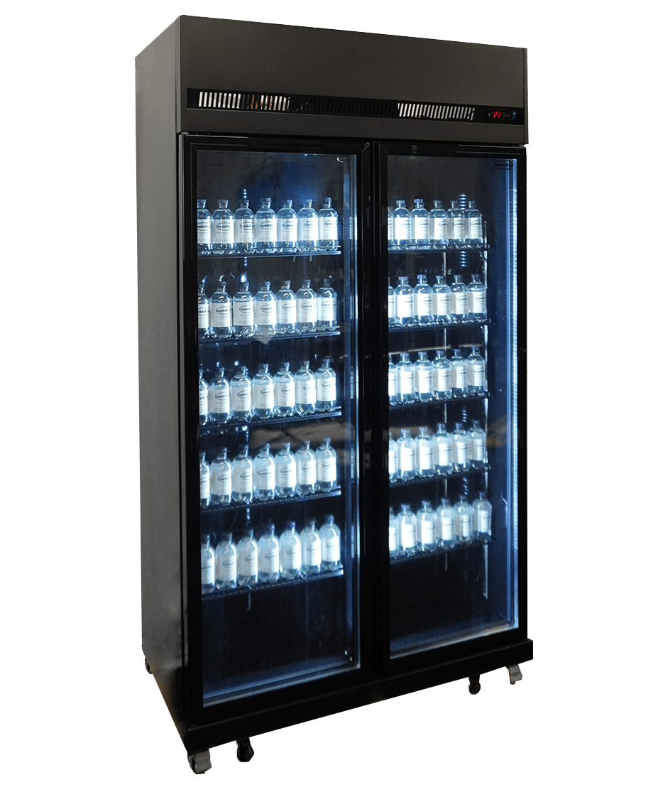 RÉFRIGÉRATEUR 2 PORTES EN VERRE NOIR IRM-770 BL COMBISTEEL 7455.3150