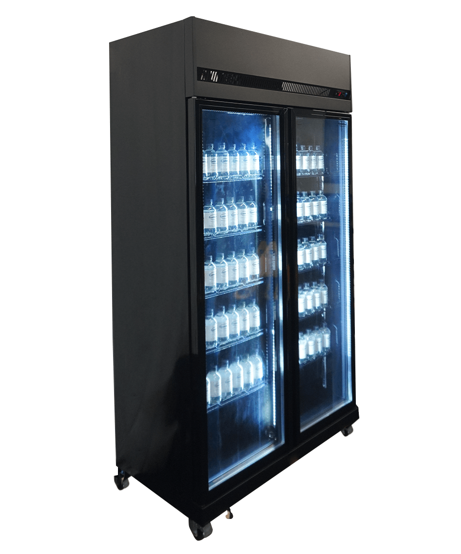 RÉFRIGÉRATEUR 2 PORTES EN VERRE NOIR IRM-770 BL COMBISTEEL 7455.3150