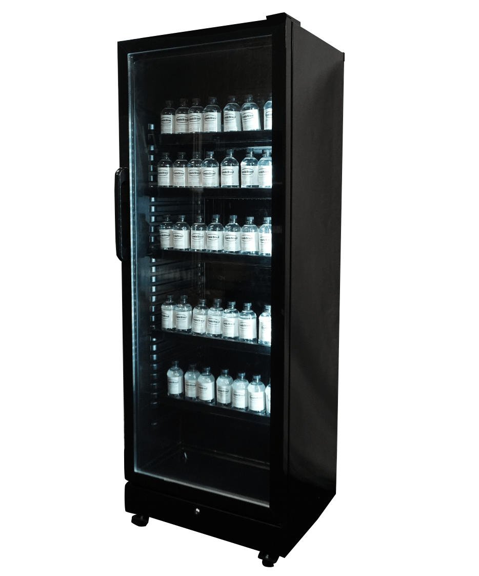 RÉFRIGÉRATEUR 1 PORTE EN VERRE NOIR SVE-450 BL COMBISTEEL 7086.0005