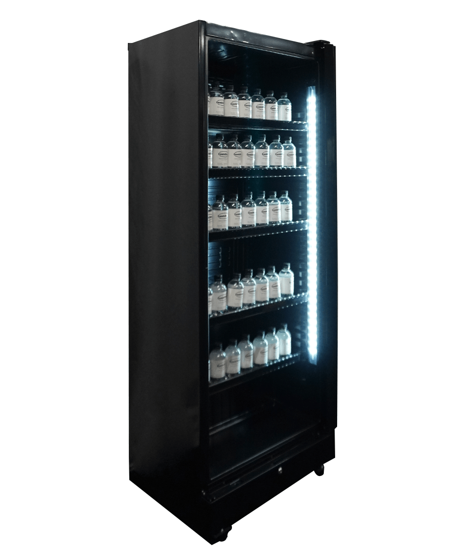 RÉFRIGÉRATEUR 1 PORTE EN VERRE NOIR SVE-450 BL COMBISTEEL 7086.0005