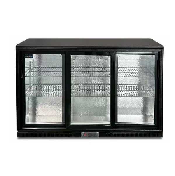 Réfrigérateurs à boissons | Barcooler à portes coulissantes noires – 1350 x 525 x H 900 mm
