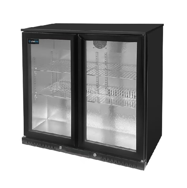Réfrigérateur à boissons | Barcooler noir 2 portes - 900 x 525 x H 900 mm