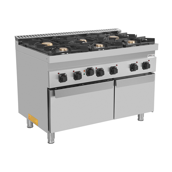 Cuisinière avec four 700 | Cuisinière à gaz avec four électrique – 6 brûleurs – E70FGO30-K