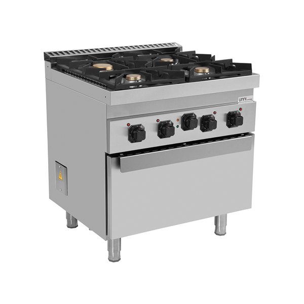 Cuisinière avec four 700 | Cuisinière à gaz avec four électrique – 4 brûleurs – E70FG020