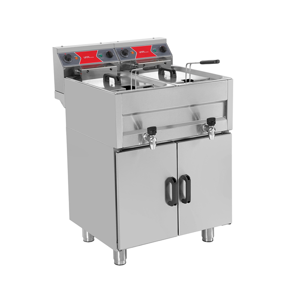 Friteuses électriques | Friteuse | électrique | 2 x 10 L | 50 °C/190 °C | 2 x 9 kW (400 V)
