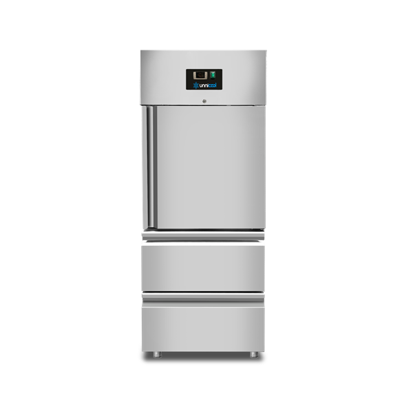 Réfrigérateurs - 1 porte | Réfrigérateur – 1 porte – GN 2/1 – 650 litres – 1 demi-porte et 2 tiroirs