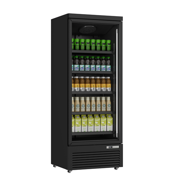 Réfrigérateur à boissons | Réfrigérateur | 614 L | Noir | 0 °C à +10 °C | Refroidissement par ventilateur | Roulettes freinées