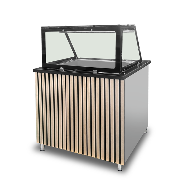 Établi Saladette | Comptoir Bain-Marie – 2x GN 1/1 – 88 × 82 × 85,5 cm