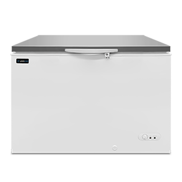 Congélateur | Congélateur coffre | 358 L | Blanc/Inox | -18 °C à -25 °C | Refroidissement statique