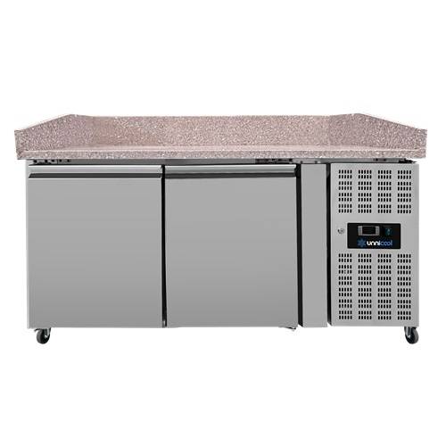 Tables réfrigérées pour pizzas | Comptoir à pizzas 2 portes - 151 x 80 x 100 cm