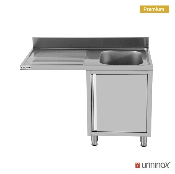 1 cuve | Évier avec lave-vaisselle 140 x 70 x H 85 cm, cuve droite