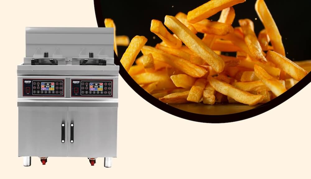 FRITEUSE ÉLECTRIQUE OUVERTE AVEC ELEVATEUR MAKFRY FE300DL