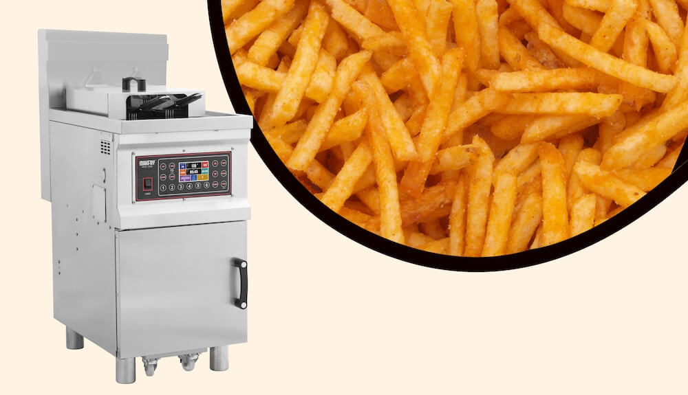 FRITEUSE ÉLECTRIQUE À OUVERTURE AVEC FERMETURE ÉLECTRIQUE MAKFRY FE300SL