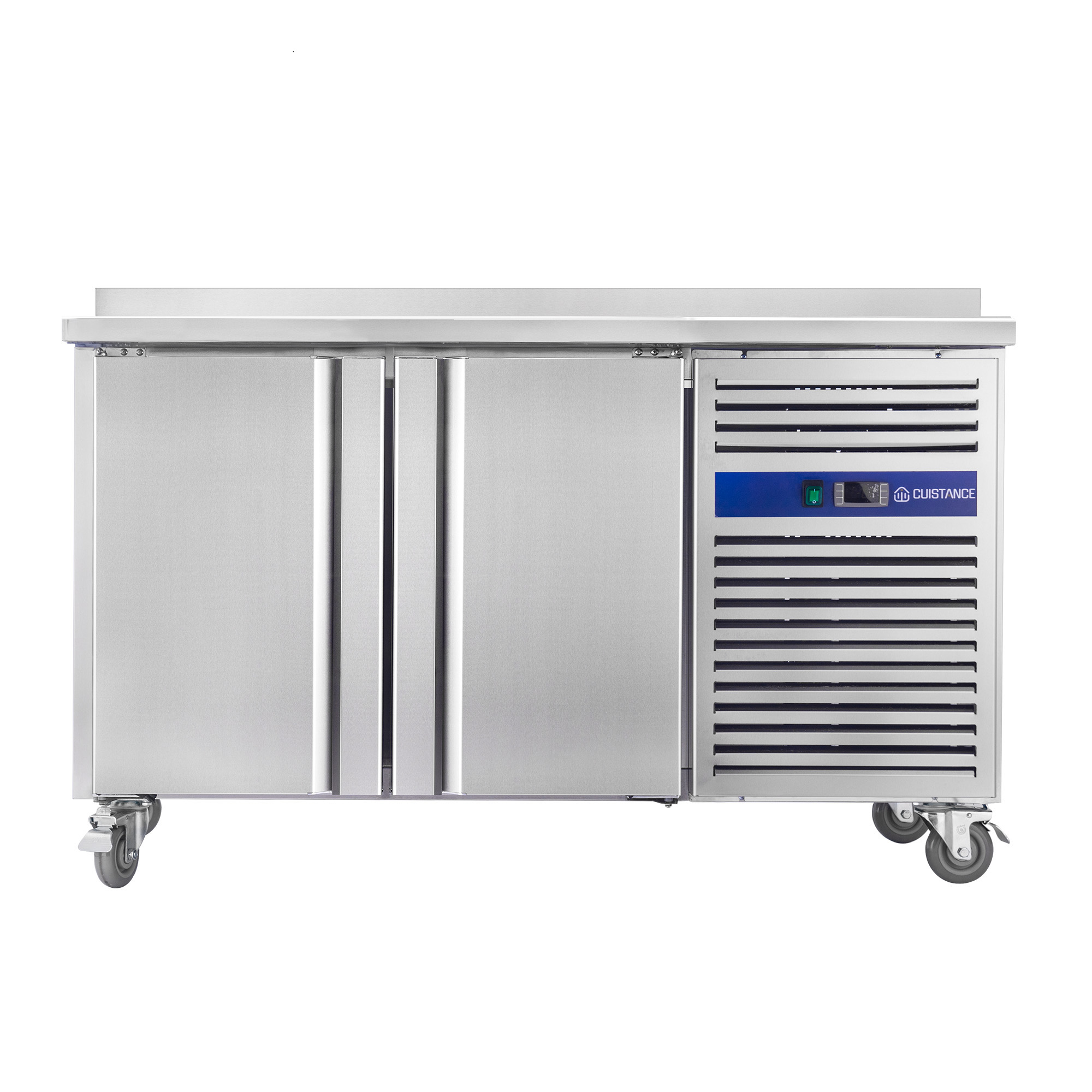 Desserte réfrigérée positive 2 portes Avec dosseret 100 mm 1350x700x950 CUISTANCE-1010007-GN2200TN