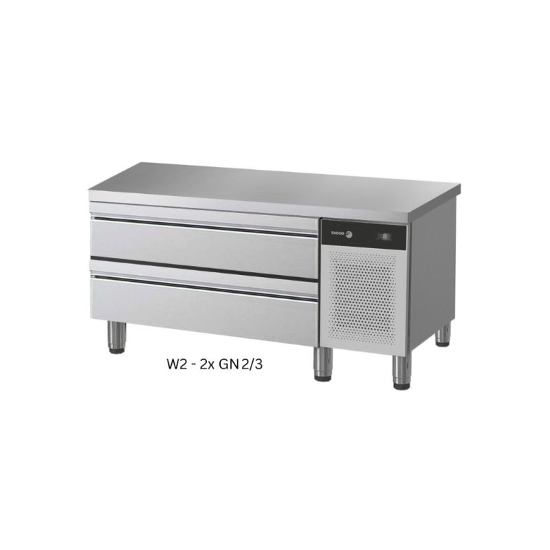 Soubassement réfrigéré Fagor 120 cm – 2 tiroirs GN 4/3 - CCP7-2G W2
