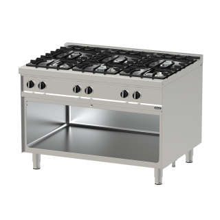 FOURNEAU GAZ 6 FEUX - ARMOIRE OUVERTE - SERIE 900 - 46.5 KW