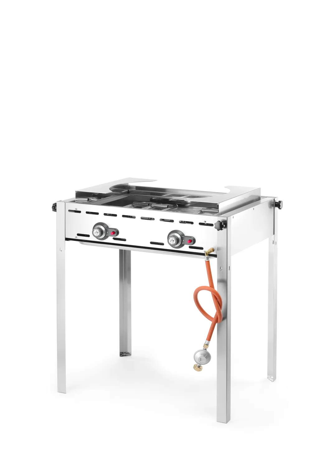 Barbecue Green Fire avec 2 brûleurs, HENDI, Profi Line, Avec 2 grilles en inox GN 1/1, 11,6kW, 740x612x(H)825mm
