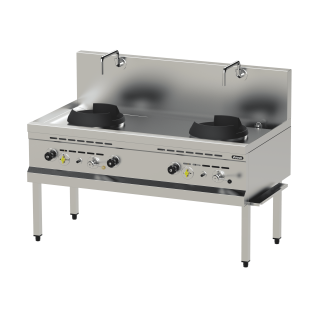 WOK GAZ SERIE 750 - 2 BRULEURS - 2 X 33 KW
