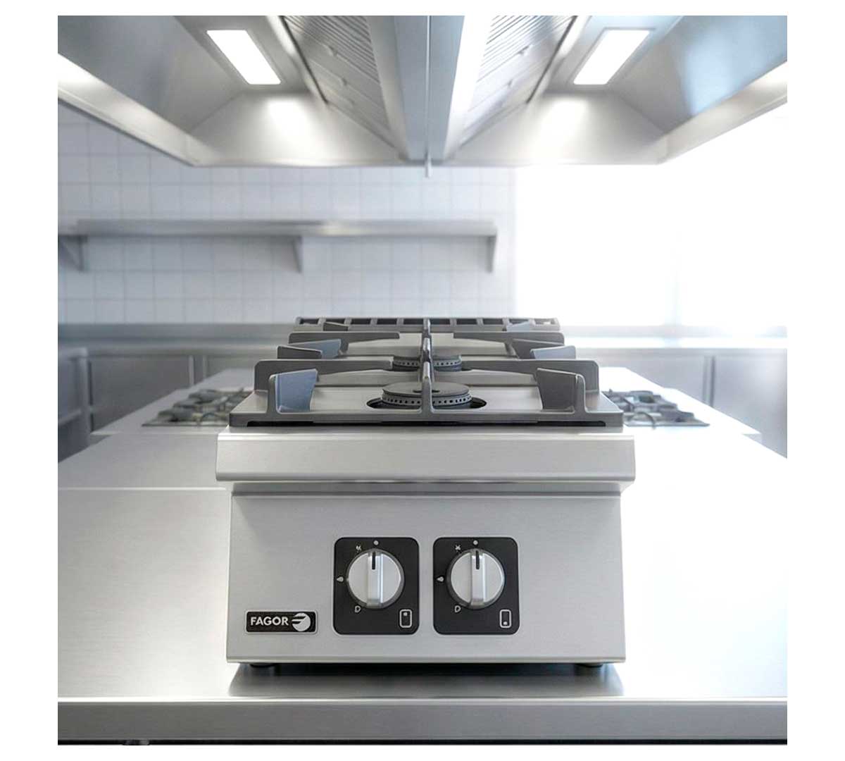 Cuisinière professionnelle gaz 2 brûleurs 10,5 kW Fagor
