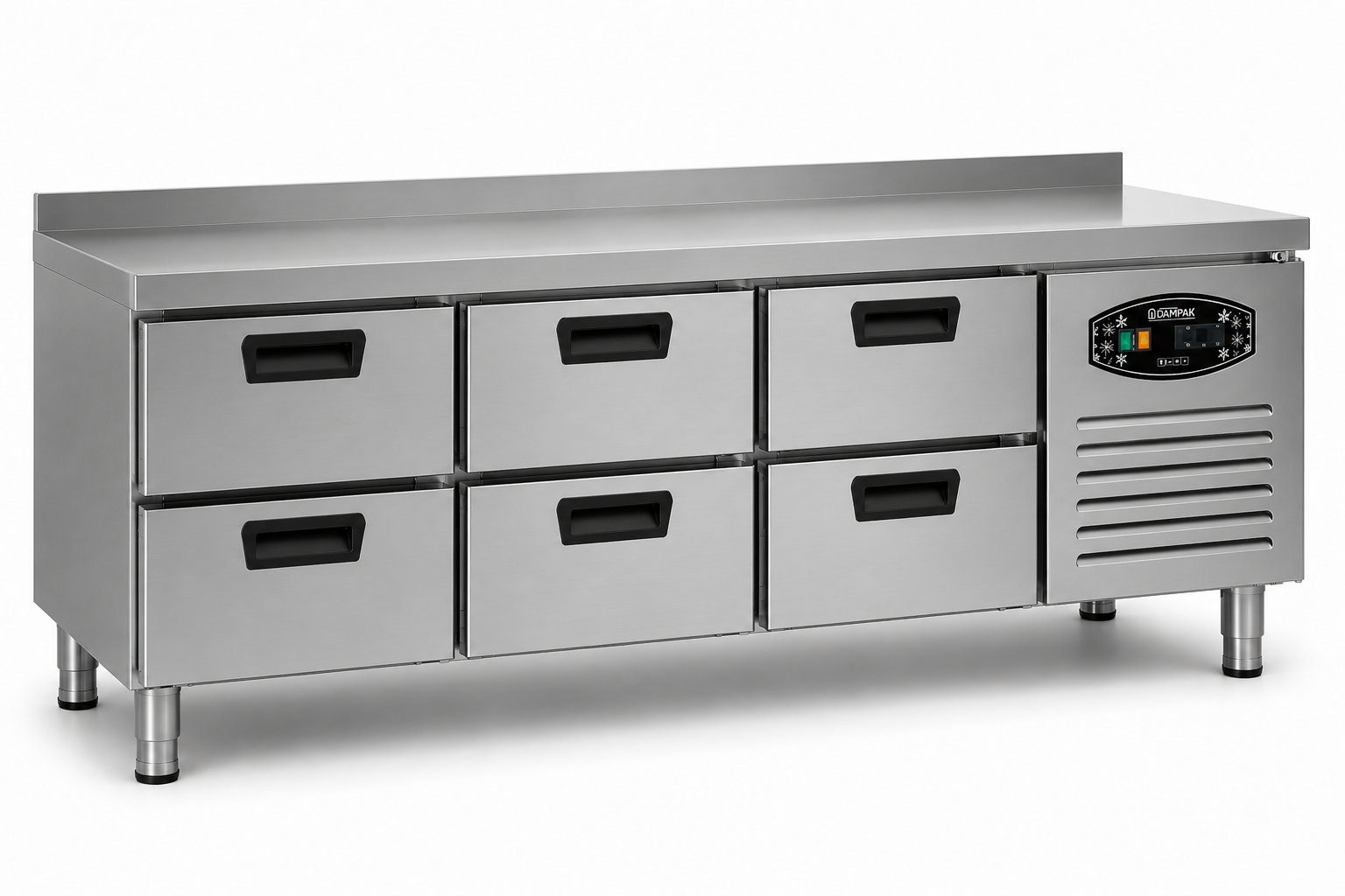 Soubassement réfrigéré avec 6 tiroirs - profondeur 70cm - DAMPAK - 22CBF0S-70.6C