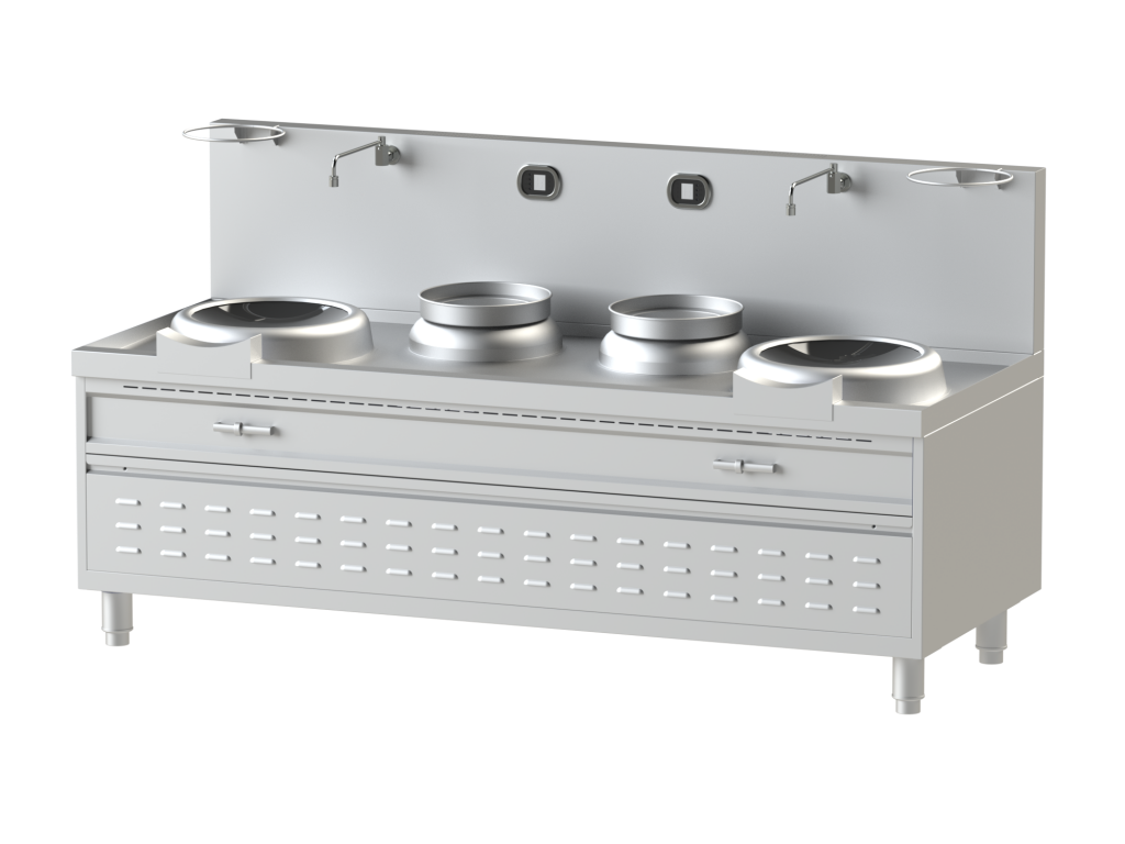 WOK INDUCTION WOK KWALIE 2x15KW + 2 RECIPIENTS CHAUFFANTS