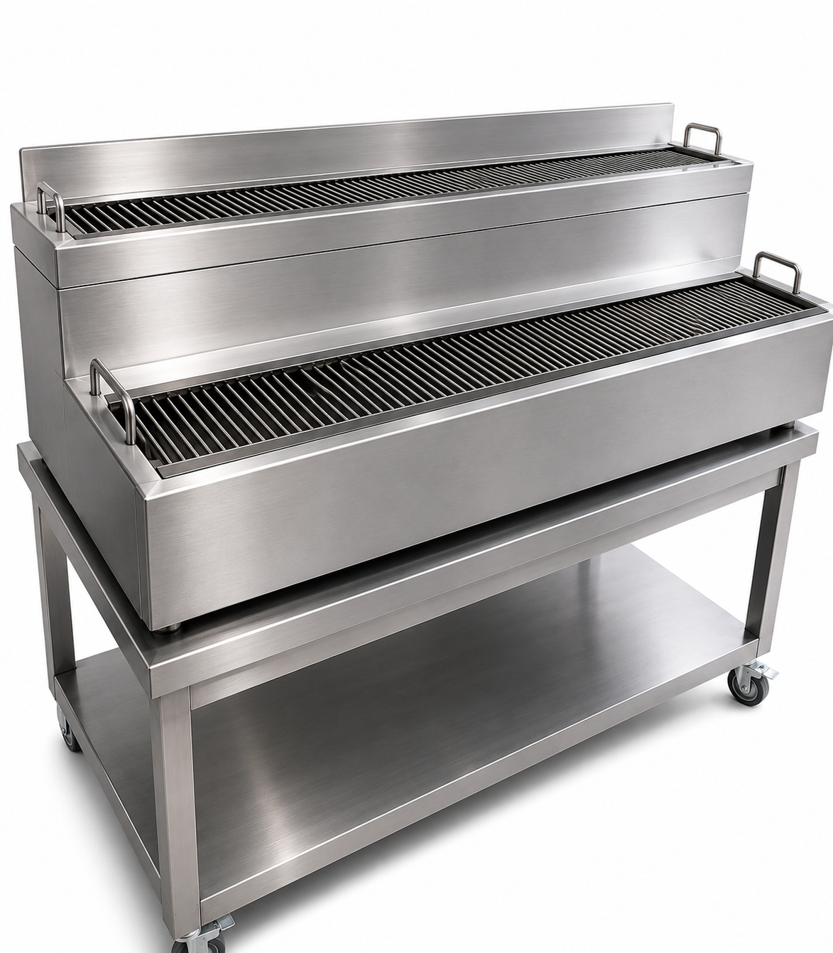 Barbecue professionnel 150 cm spécial brochettes – 2 niveaux de cuisson BBKB-150