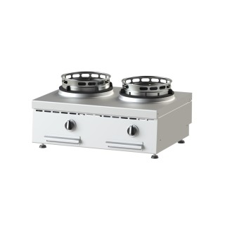 WOK GAZ DE TABLE - 2 BRULEURS - 2 X 11.5 KW