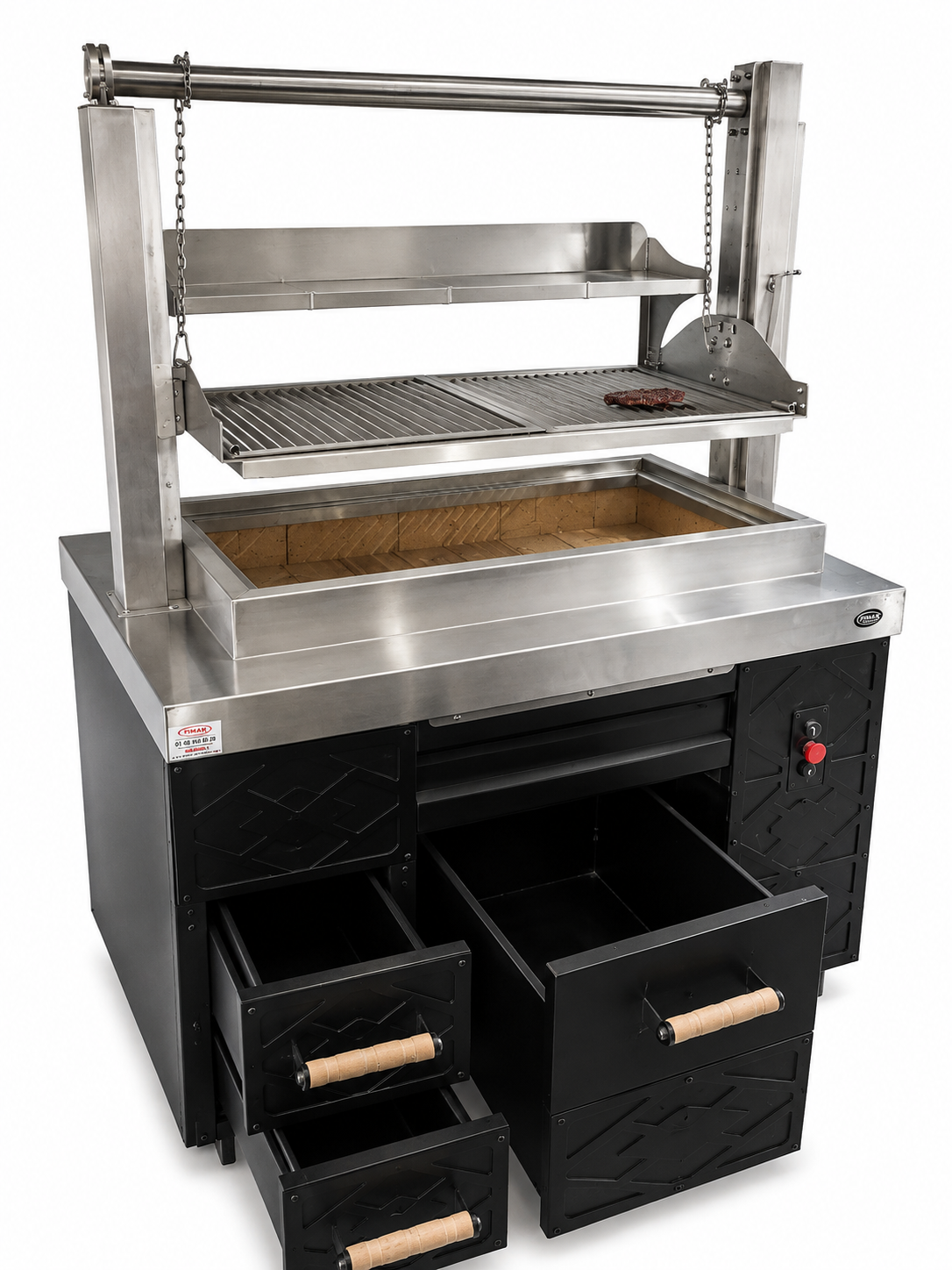 Grill professionnel au charbon à Élévation électrique – PIMAK P-KM85HM12E