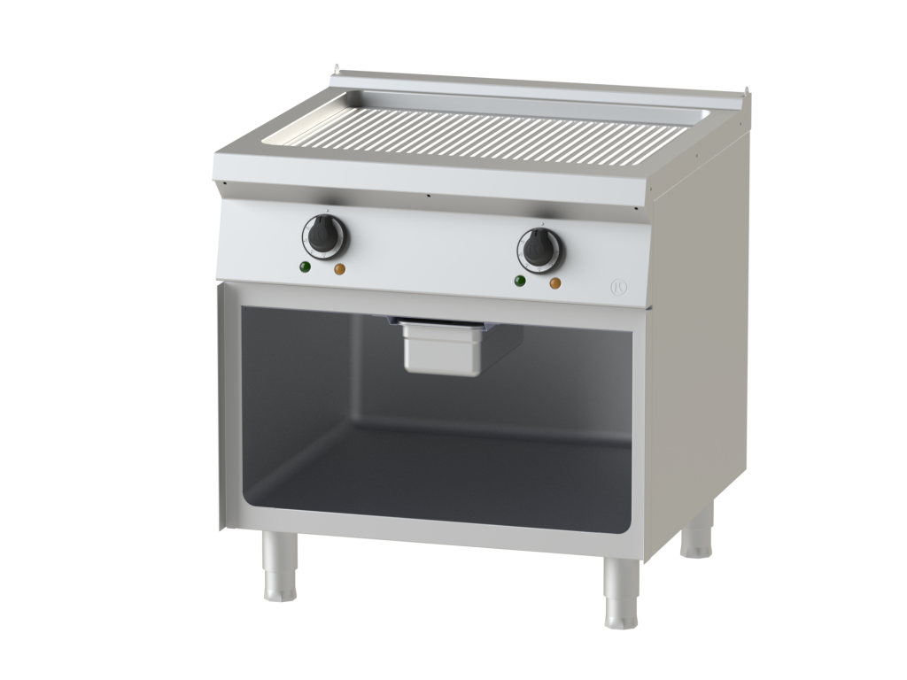 FRY TOP ELECT PLAQUE RAINUREE - 2 ZONES - 12.8 KW -SERIE 750